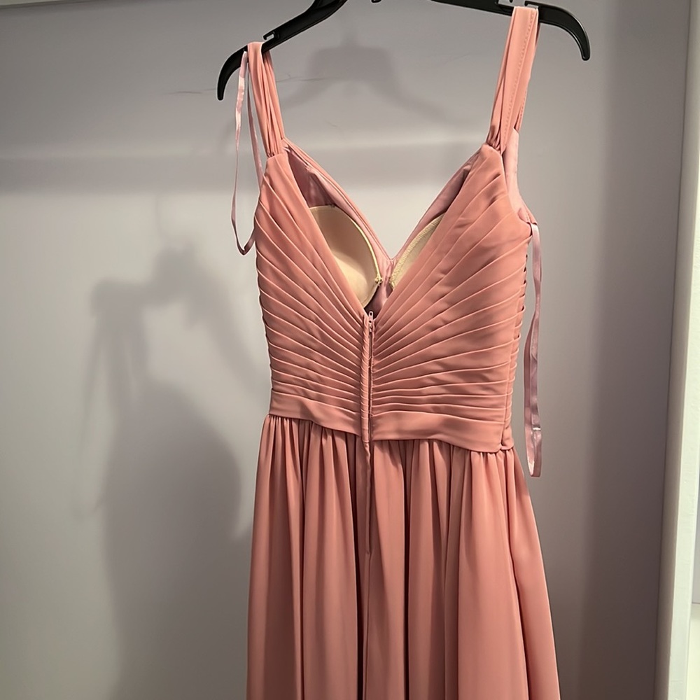 Allure Bridals Dusty Rose Chiffon Bridesmaid Dress - Picture 4 of 5